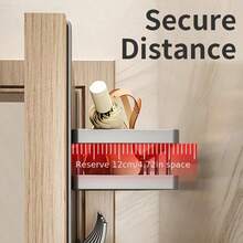 1pc Easy-To-Install Door Storage Rack With Tray, Multi-Functional Metal Hooks, Door Hooks, No-Drill, Wall-Mounted, Bedroom Clothes Rack, Entrance Door Rack, Door-Back Storage Rack, Suitable For Bedroom, Bathroom, And Kitchen Organization - Nhiều màu - Xem 8