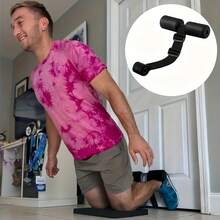 1件装可调节北欧式腿部绑带仰卧起坐辅助器 - 用于腹部和小腿肌肉训练、核心肌群和腿部锻炼 - 必备家用健身器材，适用于深蹲和仰卧起坐 - 即刻开启的门框锻炼工具 - 黑色 - 查看 2