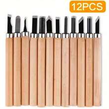 3/6/12 Pcs Wood Carving Chisel Tool Set, Boxed Professional Manual Wood Carving Chisel Knife Tool Kit, Suitable For Basic Detail Carving, Includes Various DIY Tools, Ideal For DIY Craft Sculpture, Woodworking Beginners And Experts - Carving Knife - View 8