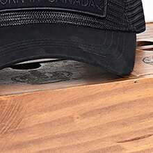 1顶男士可调节透气网眼字母棒球帽，休闲户外风格 - 黑色 - 查看 3