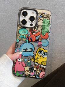 SpongeBob SquarePants 1个时尚全屏螃蟹老板家族拼接图案手机壳，防摔，兼容 16/15/14/13/12/11 Pro Max及其他型号 - 彩色 - 查看 7