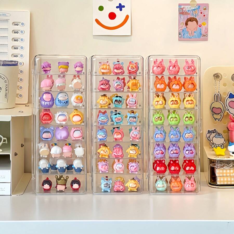 8层亚克力展示收纳盒 - 透明防尘收纳盒，适用于模型车、收藏品、装饰品和小物件。可用于收纳各种节日装饰品；透明盒身非常适合展示圣诞节、万圣节、情人节和春节装饰品。也可作为珠宝收纳盒使用。 - 彩色 - 查看 1