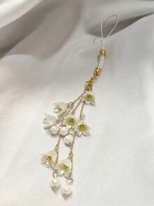 1 Piece Of Ins-Style White Lily Phone Chain, Bag Pendant, An Exquisite, High-End And Elegant Phone Lanyard, Suitable As A Gift For Friends And Family - Multicolor - View 1