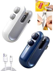 1pc Mini Bag Sealer 2-In-1 Portable Handheld Heat Sealer & Cutter,Magnetic Bag Sealing Machine,Heat Vacuum Sealer For Chip Bags,Sandwich Bags,Cereal Bags,Snack Bags,Plastic Bags,Food Storage Containers,Fresh Keeping For Fruits,Cookies, Nuts, Coffee - Multicolor - View 1
