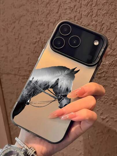 Bộ sưu tập ốp lưng điện thoại IMD Laser mới, sáng tạo và thời trang, họa tiết bóng ngựa trong rừng, ốp lưng lai cổ điển chống sốc và chống trượt, tương thích với iPhone 17/17Air/17Pro/17ProMax, 16/16Plus/16ProMax, dòng 15.14, 13, 12, 11, phù hợp với dòng Galaxy S22, S23, S24, S25 PLUS ULTRA, quà tặng Phục Sinh, trang trí Giáng Sinh/Halloween/quà sinh nhật, dành cho cặp đôi, bạn gái, bạn trai, bạn bè hoặc chính bạn.