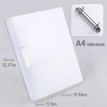 1 Pc A4 2 Hole D Ring Binder PP Plastic Clear Punching Document Folder - Style 1 - View 5