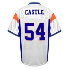 MEAN MACHINE Thad Castle #54 White Mountain State Football Jersey, Embroidered Letter Football Uniform, American Style Match Training Mesh Shirt - White - View 4