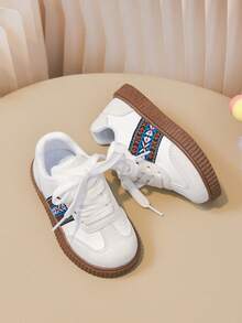 Fashionable Casual Baby Sneakers, Lightweight & Comfortable Unisex Kids Shoes - White - View 6