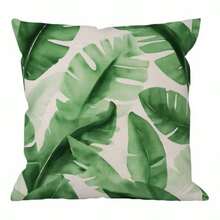 Design 87 - HGOD DESIGNS Banana Leaf Decorative Throw Pillow Cover CaseWatercolour Banana Leaves Cotton Linen Outdoor Pillow cases Square Standard Cushion Covers For Sofa Couch Bed 46cm x 46cm Green - Diseo 87 - Ver 8