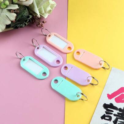 8/28/58 stuks plastic sleutelhangers in macaronkleuren met opvouwbare ringen en labelvensters - Duurzame naamlabels voor bagage, sleutels en organisatie - Diverse kleuren, tas-ID-labels | Eenvoudige sleutelhangers | Duurzame sleutelhangers