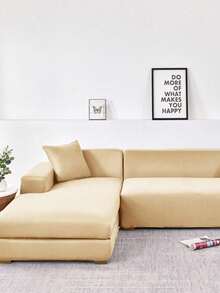 1 buah Sarung Sofa Elastis Sutra Susu Warna Polos, Sarung Sofa Modern untuk Semua Musim, Pelindung Sofa yang Aman untuk Hewan Peliharaan dan Dapat Dicuci dengan Mesin, Dekorasi Rumah yang Ramah Hewan Peliharaan, untuk Sofa 1 Dudukan, 2 Dudukan, 3 Dudukan, dan 4 Dudukan - Krem - View 4