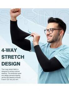 1/4 Pair Unisex UV Protection Tattoo Cover Ice Silk Arm Sleeves - Multicolor - View 7