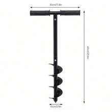 24-Inch Durable Manual Spiral Soil Loosener With Black Oxide Finish, Round Handle For Easy Grip - Perfect For Farm & Yard - Black - View 3