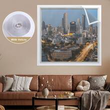 自粘式白色窗户防蚊纱窗,隐形防蚊蝇透气网帘,可拆卸,无需钻孔即可轻松安装,适用于客厅、卧室等场所。 - 白色包邊 - 查看 5