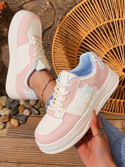 1 Pair Cartoon Style Women Sports Casual Running Sneakers