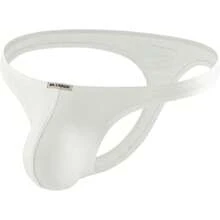 Mens Thong Underwear Sexy G String Stretchy All Day Comfort Male Lingerie Solid Bikini T Back Pants - 白色 - 查看 1