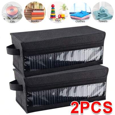2 Packs Large Capacity CD DVD Storage Case Holds 165 Discs Each Durable