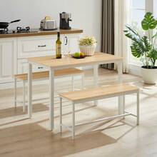 Dining Table & Chair Sets - Natural+White - View 1