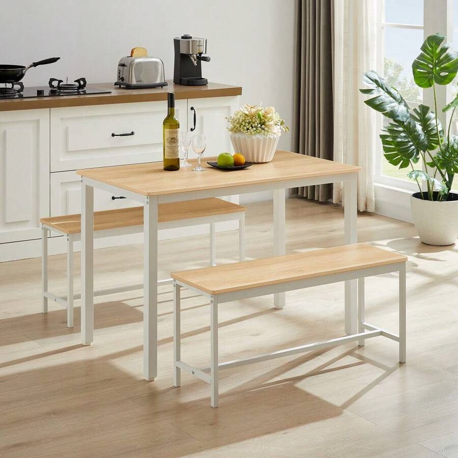 Dining Table & Chair Sets - Natural+White - View 1