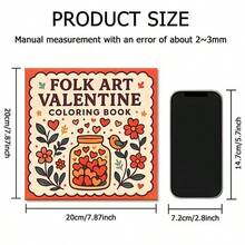 （升级豪华版，厚纸，20.5*20.5厘米）“民间艺术情人节涂色书，25页心形动物，民间艺术设计”，适合情侣和家庭，适合聚会、情人节、生日和其他节日。绘画和学习用品，书籍，涂色书，学习用品，学校，圣诞节，万圣节，生日，返校礼物，涂色书，复活节，复活节礼物，复活节手工艺品 - 單件 - 查看 6
