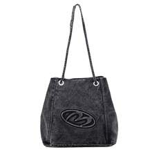 Bolso de mezclilla para comercio exterior, nuevo estilo coreano 2025, moda retro casual, bolso de mano para mujer, de un solo hombro y bandolera. - Negro - Ver 3