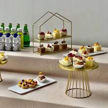 Cake Stand Set, Cupcake Stand, Snack Tray, Metal Cake Stand Suitable For Party, Party Supplies, Plates, Dessert Table Display Set, Tea Coffee Sugar Jar, Wedding Birthday Dessert Cake Stand - Multicolor - View 5
