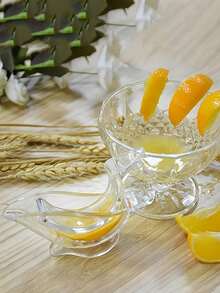 2件套优雅柑橘榨汁器套装，双腔手动柠檬榨汁器，适用于家庭酒吧和厨房，透明重型榨汁机 - 彩色 - 查看 8