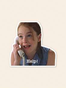 "Help!" The Parent Trap Sticker - Hallie Parker Iconic Movie Meme Decal, Funny 90s Nostalgia Sticker For Laptop & Kindle, Aesthetic Fan Gift - Multicolor - View 1
