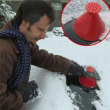 1pc Multi-Functional Car Snow Shovel, With Snow Removal, Ice Scraper, Deicing, Snow Sweeping And Funnel Functions - Multicolor - View 1