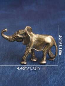 复古黄铜大象摆件，迷你幸运象雕像，可作家居装饰、桌面摆件、茶宠和风水礼品 - 黃銅長鼻子像 - 查看 5
