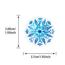 52张蓝色雪花涂鸦贴纸 - 防水乙烯基材质，适用于笔记本电脑包、手机壳、吉他、滑板等 - 卡通风格 DIY 剪贴簿 儿童礼物 剪贴簿用品 文具 趣味贴纸 Kindle - A - 查看 7