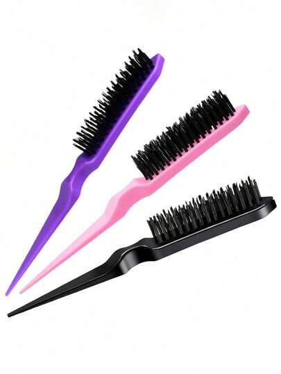 1 chiếc lược chải tóc tối giản nhiều màu sắc bằng nhựa ABS, 3 hàng răng bằng nylon, đa năng dùng tại nhà/salon/du lịch, dụng cụ tạo kiểu tóc thiết yếu cho mùa năm mới/lễ tốt nghiệp.