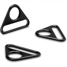 20pcs Metal Triangle Buckle Adjustable Rings For Backpack, Handbag, Luggage Strap, Belt - 20pcs Black - View 3