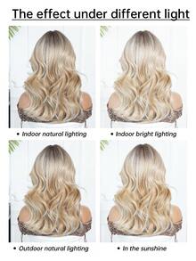 Tóc giả tổng hợp dài 20 inch màu vàng ánh kim có mái, tóc giả dài gợn sóng nhiều lớp màu nâu đậm, phù hợp cho phụ nữ và bé gái sử dụng hàng ngày, dự tiệc, cosplay, Halloween, Giáng sinh, Năm mới, lễ hội âm nhạc, quà tặng tốt nghiệp, quà tặng sẵn sàng để sử dụng. - Làm nổi bật tóc vàng - Xem 10