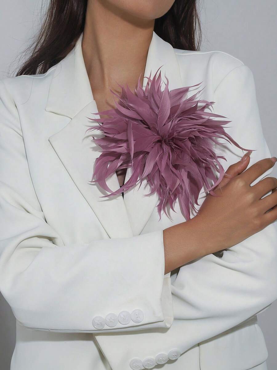 1pc Gentle Commute Luxury Elegant Pink 3D Brooch, Daily Party Evening Commute Versatile Accessory