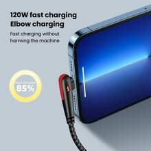 Cable de datos trenzado de nailon sin enredos, cable de datos USB tipo C con ángulo de 90 grados, cable de carga rápida de 120W USB C con ángulo adecuado para dispositivos de juegos, regalo del Día de la Mujer, celebración de cumpleaños - Multicolor - Ver 6