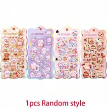 3D立体泡沫贴纸，柔软可捏可爱浮雕贴纸，动物减压贴纸，适用于水瓶、冰箱、手机、笔记本电脑等DIY装饰，女孩奖励礼物 - 彩色 - 查看 11