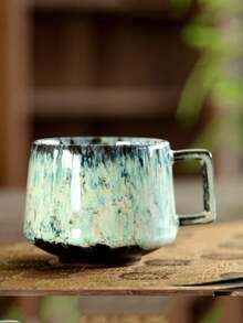 1个高温陶瓷咖啡杯，可转换成茶杯，大师杯，大号陶瓷功夫茶具，小容量茶杯，拉花杯，意式浓缩咖啡杯，陶瓷杯，小容量下午茶杯 - 彩色 - 查看 13