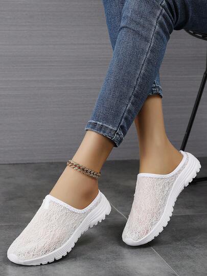 Giày nữ đế mềm nhẹ, kiểu dáng casual, thời trang, chất liệu lưới nylon dệt, thoáng khí, chống trượt, thích hợp đi bộ ngoài trời, quà tặng Ngày của Mẹ cho mẹ, mẫu mới Xuân/Hè 2026.