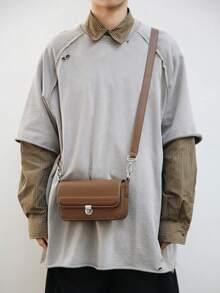 Unisex Minimalist Square Crossbody Bag, Ins Style Commuter Shoulder Bag, Suitable For Father's Day, Valentine's Day, Back To School Gifts - Multicolor - View 11