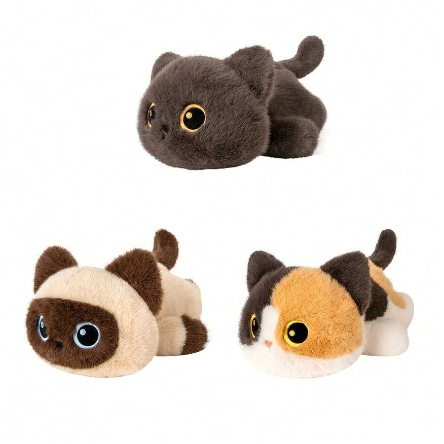 BLUESLEMON 30厘米/11.81英寸毛绒猫咪玩具，柔软填充动物小猫玩偶，是万圣节、复活节、圣诞节和生日礼物的完美选择。 - 彩色 - 查看 1