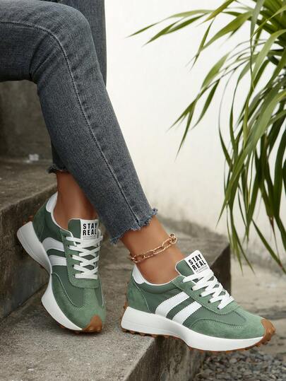 1 đôi giày thể thao buộc dây thời trang, nhẹ, đa năng mới dành cho nữ tuổi teen, phù hợp cho chạy bộ, tập thể dục và mặc thường ngày.