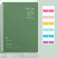 Papel de recambio rayado B5, verde minimalista + 120 unidades de notas adhesivas verdes - Multicolor - Ver 7