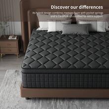 10/12/14 Queen Mattres Twin Full Queen King Size Bed Mattress In A Box, Hybrid Pocket Spring Breathable Cotton Layer Mattress For Motion Isolation & Silent Sleep, Lumbar Support & Pressure Relief, Medium Firm - 10英吋 - 查看 11