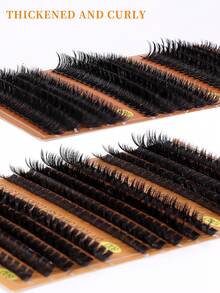 300pcs/15 Rows DIY Eyelash Extension 8-16mm Thick D-Curl Eyelash Extension Clusters, 60D 80D 100D Lash Clusters, Suitable For DIY Eyelash Extension At Home - D - View 3