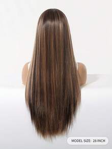 28英寸/70厘米 13*6蕾丝前假发 棕色钢琴色合成假发 女士耐热自然发质 Cosplay 彩色合成假发 高温假发 女士假日日常时尚风格合成假发 编织假发 万圣节和圣诞节 - 間色 - 查看 8