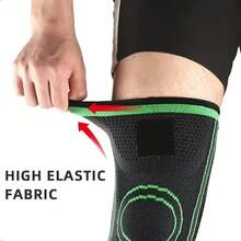 Knee Compression Sleeve With Adjustable Straps For Running, Exercise, And All-Day Sports KD5Y - Black S - View 4