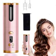 Portable Wireless Auto Curling Iron, Ceramic Curling Wand With LCD Display, Adjustable Heat Temperature And Time, Auto Rotating Curling Tong, Suitable For Home And Travel Use, Best Choice For Women Hair Curling - Multicolor - View 10