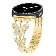 2Pcs/Set Bling Band With Case Compatible With Samsung Galaxy Watch 8 40mm 44mm, Women Diamond Butterfly Metal Bracelet Rhinestone Strap With Protector Case - Butterfly - View 10