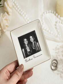 Plato personalizado con foto: Plato personalizado para joyas, regalo de boda, propuesta de dama de honor, bandeja de pequeños objetos de valor para la mejor amiga - Multicolor - Ver 5